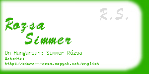 rozsa simmer business card