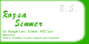 rozsa simmer business card